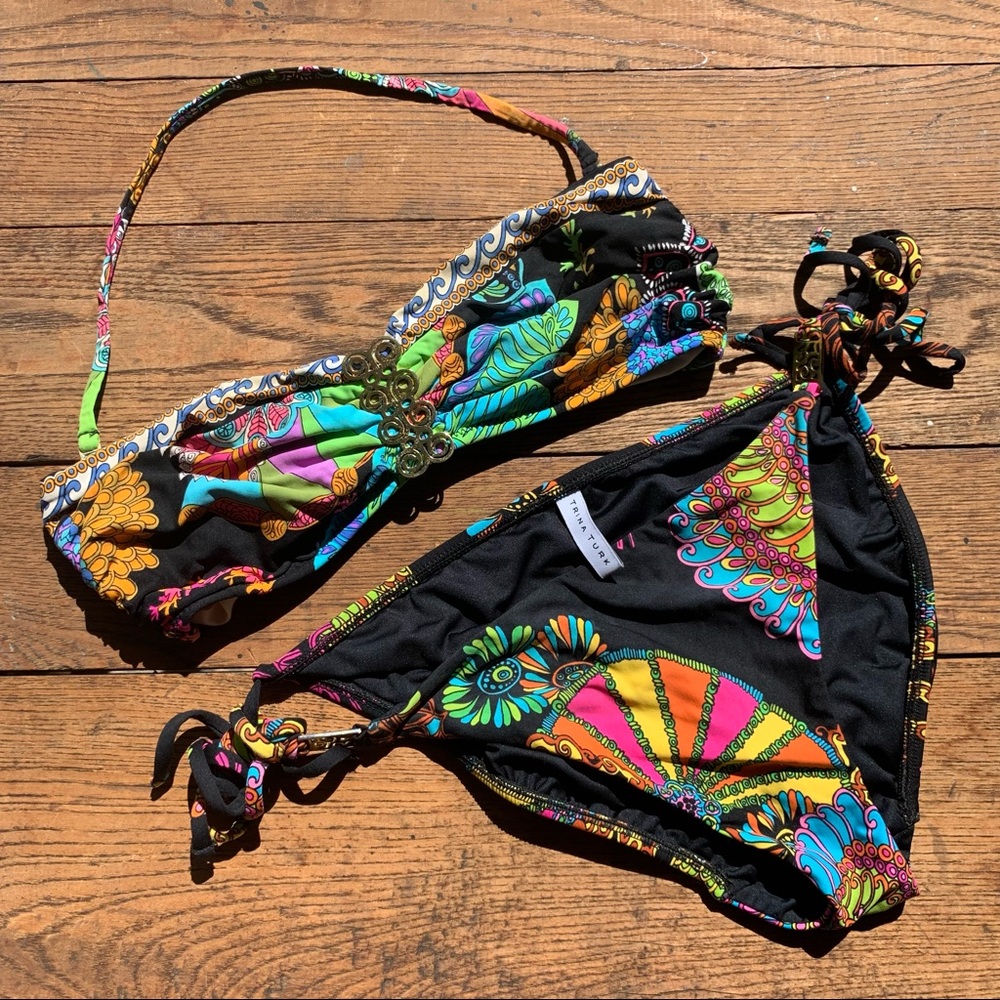 Trina Turk Colorful Fun Patterned Bikini Set Gem